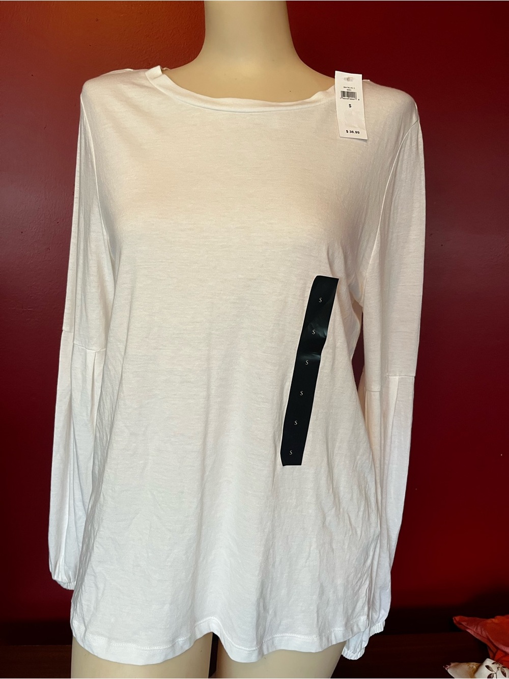 New Banana Republic White Long-Sleeve Top
